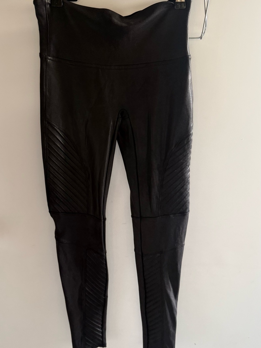 Medium SPANX Black High-Waist Faux Leather Leggings